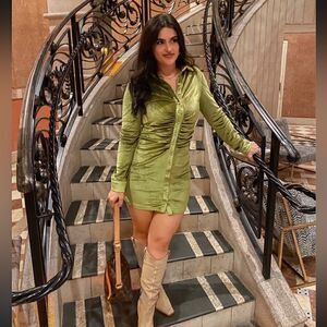 Long Sleeve Ruched Dress 